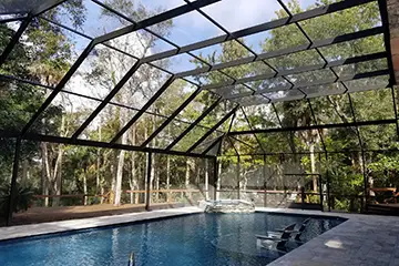 Two story pool enclosure by East Coast Aluminum